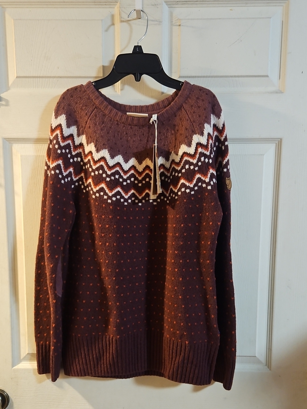 Fjallraven Women's Ovik Knit Sweater: DARK GARNET: WOOL: NEW WITH TAGS: SIZE L